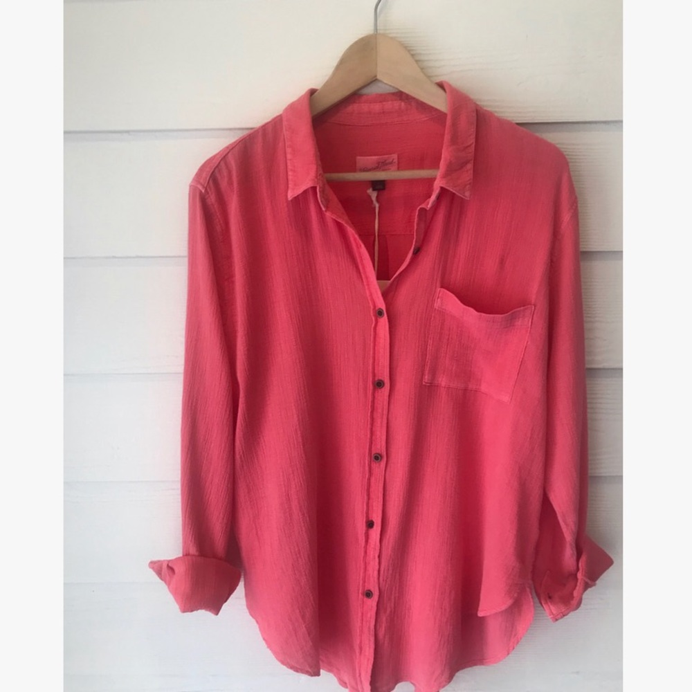 NWT Summer Pink Button Down
